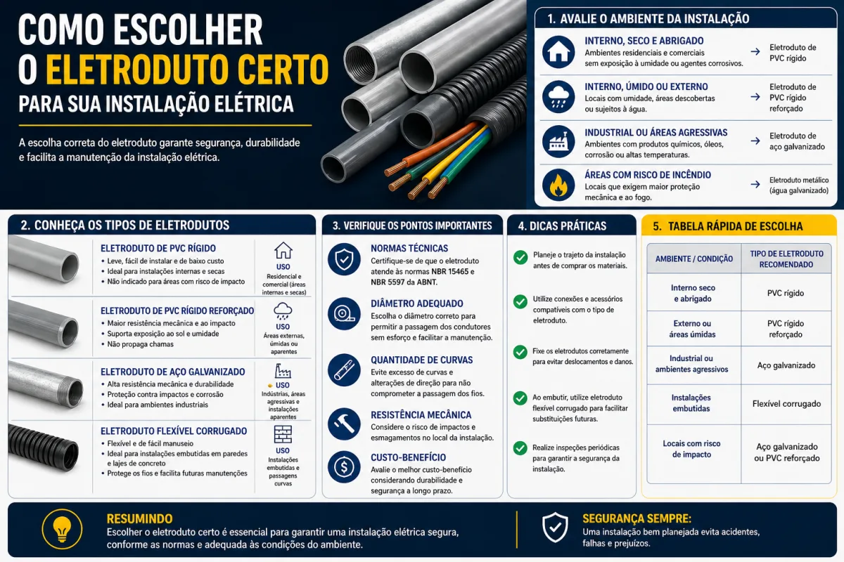 Como escolher o eletroduto certo para instalação elétrica